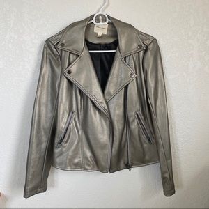Urban Outfitters// silver pleather biker jacket